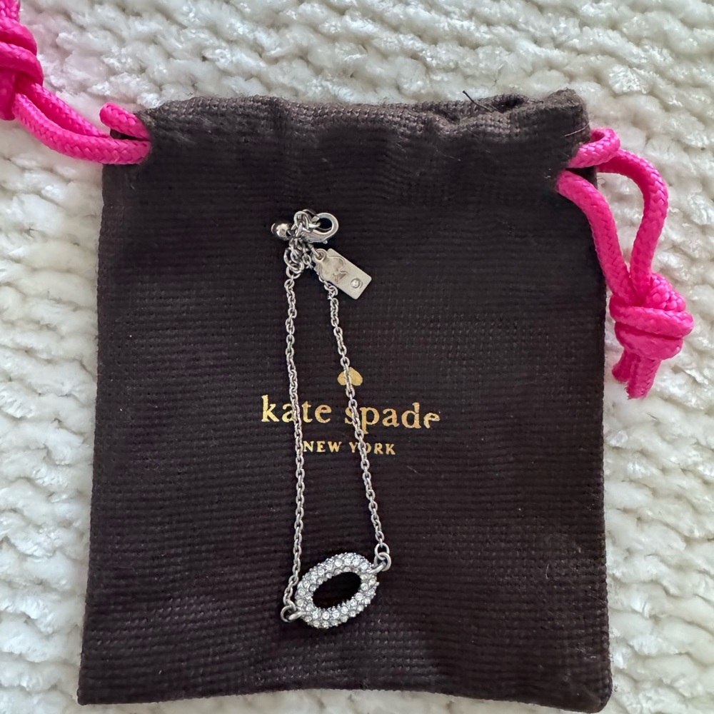 Kate Spade Silver Chain Bracelet with Crystal Oval